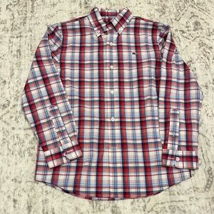 Vineyard Vines Boys Small 8/10 Red, White & Blue Button Down VGUC